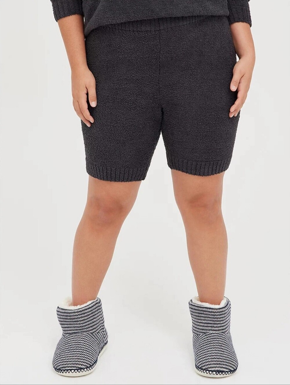 Torrid High Waist Chenille Teddy Gray Sleep Stretch Bike Shorts Women's Plus 2X